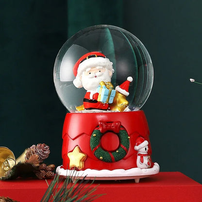Globo de Neve de Natal, Bola de Cristal Iluminada, Enfeites de Bola de Vidro, Decorações