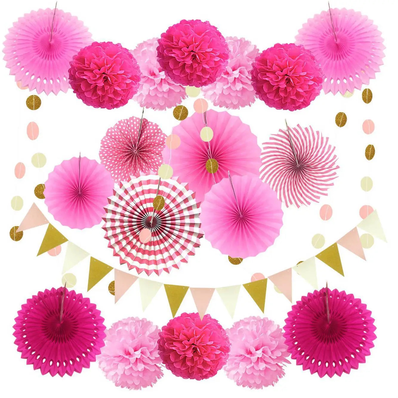 Decoração De Festa Pompom Com Ventilador De Guirlandas De Estilo De Suspensos