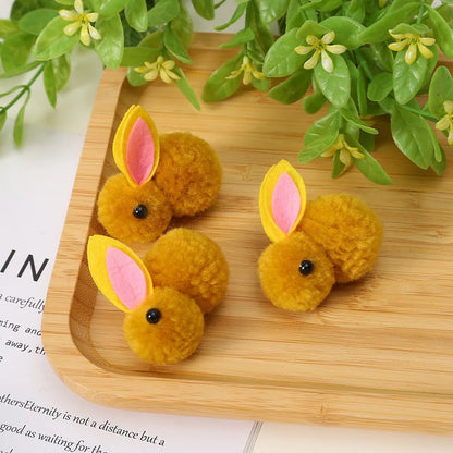 Grampos de cabelo de coelhinho de pelúcia, 10 peças, mini grampos de cabelo coelho