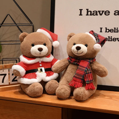 Urso de Pelúcia de Natal em Xadrez Tartan, Grande Urso Marrom