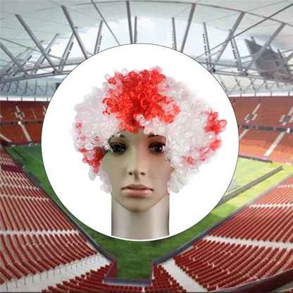 Peruca Copa do Mundo para torcedores de futebol, inspirada na Copa do Mundo, Peruca