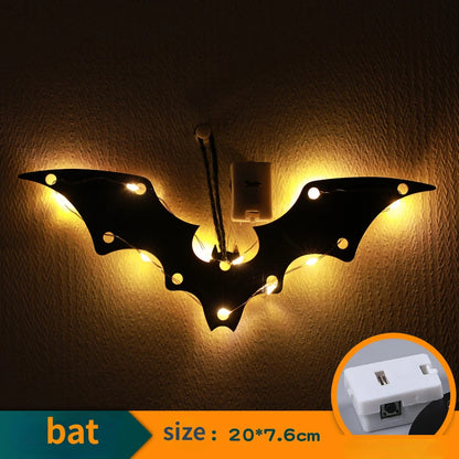 Morcego Halloween - Luz da janela do castelo para decoração Halloween - Decoração festa