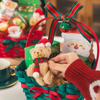 Urso De Pelúcia de Natal com Chapéu Vermelho Natal de Pelúcia Pingente de Urso Natalino