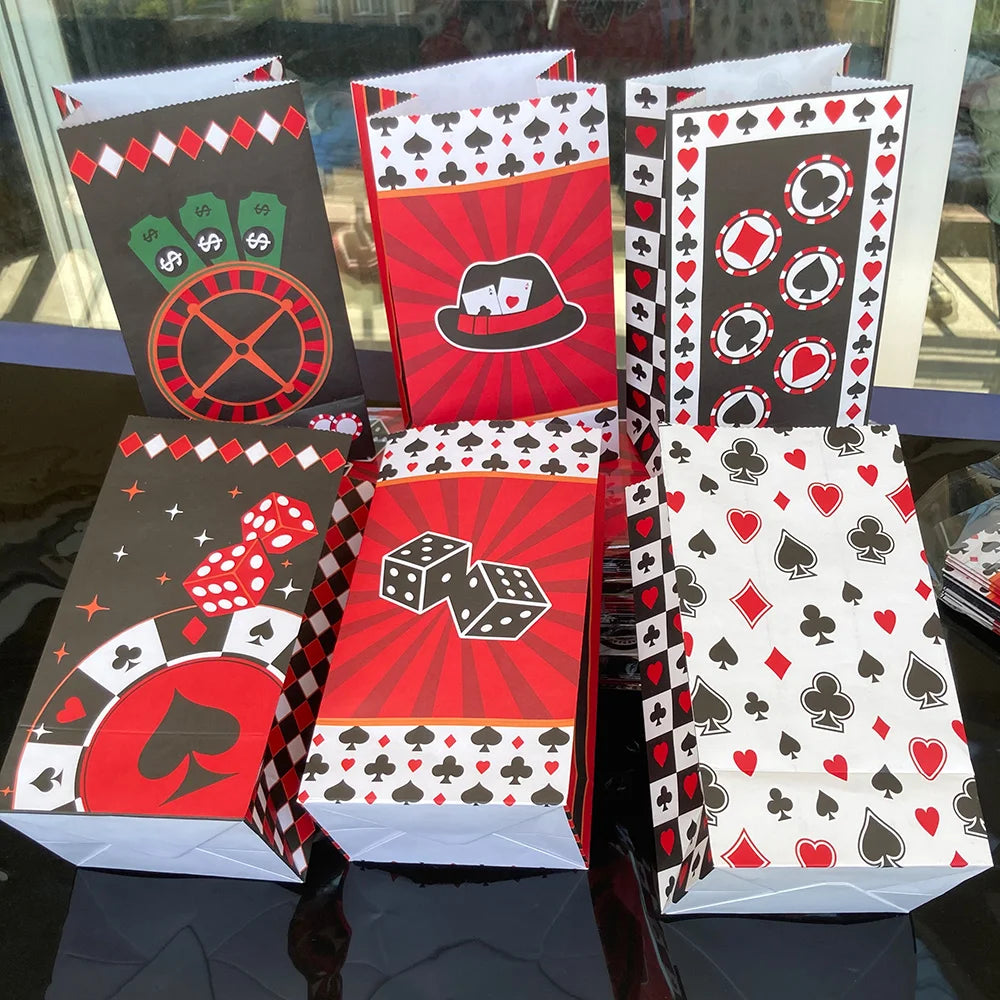 Sacolas Cassino Las Vegas lembrancinhas de cassino com alça festa aniversário cassino