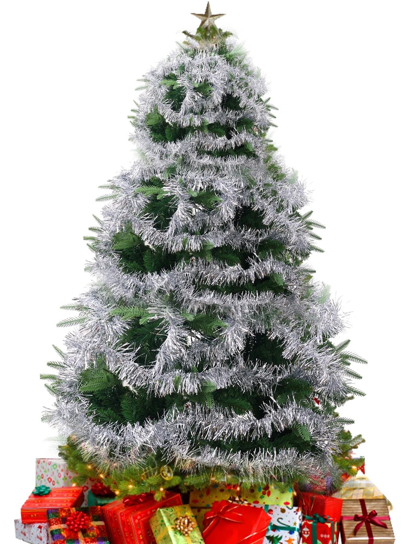 Kit 1 até 20 Festão Metalizado 20 peças Fitas 1cm X 30 Metros Decoração Natalina Enfeite