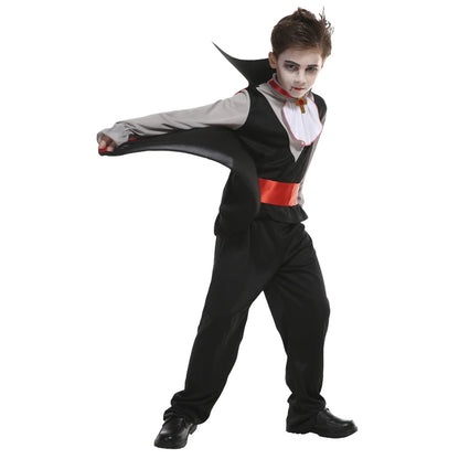 Fantasia Infantil Drácula Vampiro Halloween Cosplay + Capa