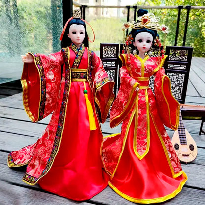 Boneca chinesa para menina, de boneca da Ásia com sapatos de suporte, cocar, boneca