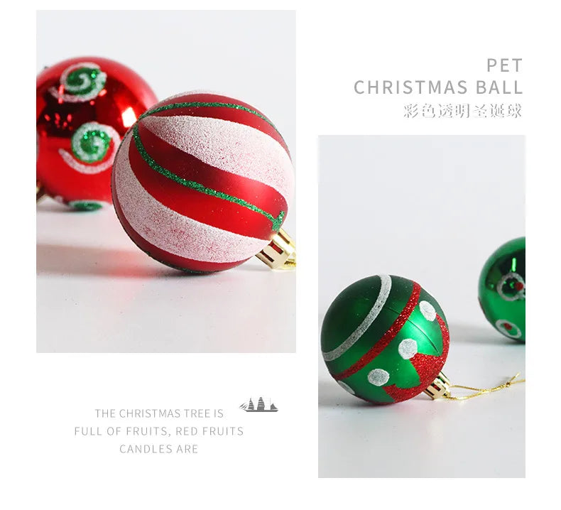 Enfeites de bola de Natal de ouro de 80 mm, 24 peças, conjunto de enfeites de alívio árvore