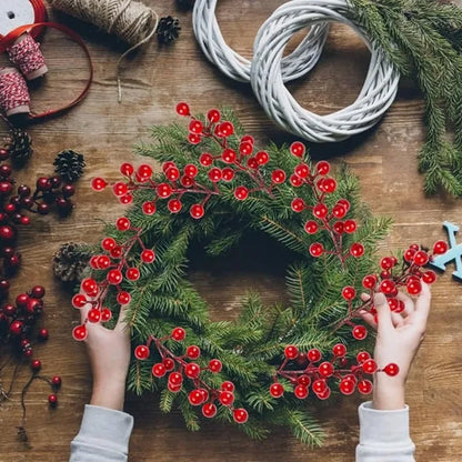 Galhos de Plástico com Bagas Pacote com 30 Decorações de Árvore Natal, Hastes Artificiais