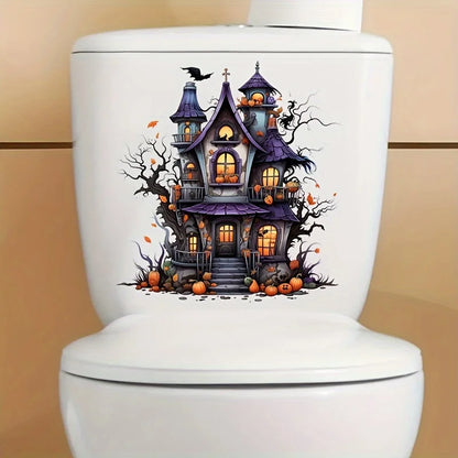 Adesivos Abóbora Castelo Halloween decalques de parede de abóbora de Halloween