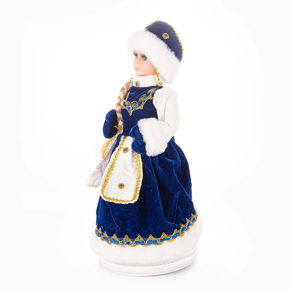 Papai Noel Grande Muñeco Cajado Azul Claro Figura do Papai Noel Ded Moroz Natalino