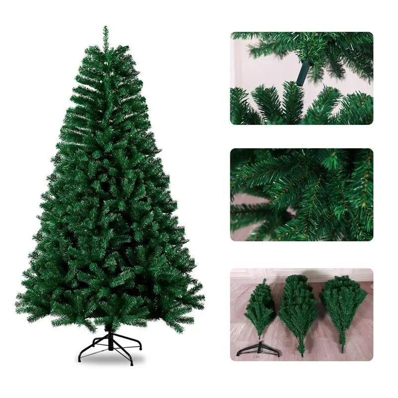 Árvore Natal Tradicional 150 Cm Pinheiro Cheia 280 Galhos Pé Metal Premium Decoração