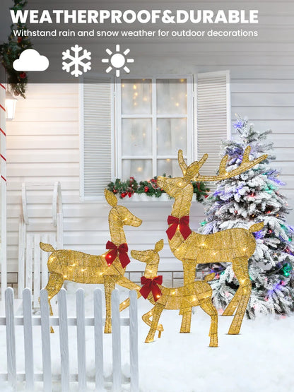 Rena de Natal Iluminada | Feriado iluminado Fawn Deer Farm decorações