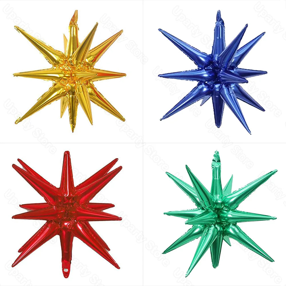 Kit 5 Balão Estrela 14 Pontas Grande 22 Polegadas 67cm. Balão Estrela