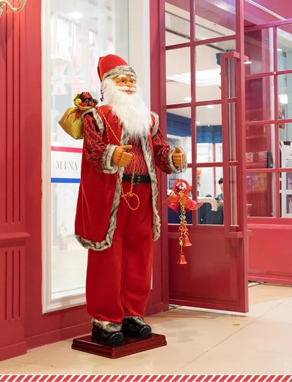 Papai Noel Dançante Animado Shopping Em Tamanho Real, Papai Noel Dançante Cantando