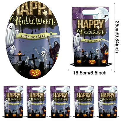 Sacolas Plásticas para Guloseimas e Presentes de Halloween, Sacolas de "Doces ou Travessuras"