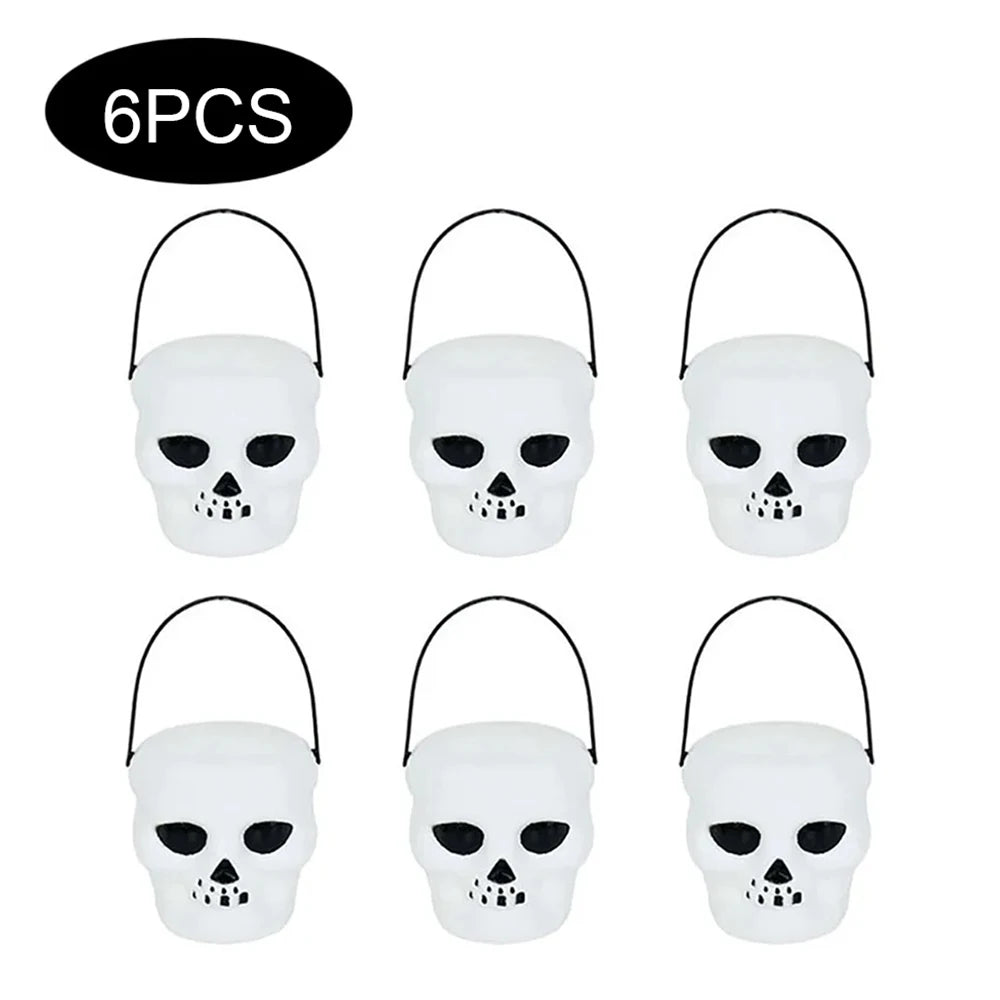 Mini caldeirão de plástico a granel com alça, 12 peças, caldeirão preto, 5 x 7 cm, balde