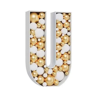 Letras Gigante Moldura para balões, moldura de mosaico de 73 cm, balões reutilizáveis