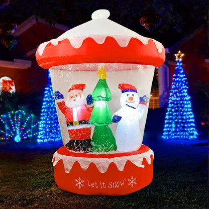Papai Noel Inflável de 6 pés, Decoração de Quintal de Natal, Luzes LED para Festa, Gramado