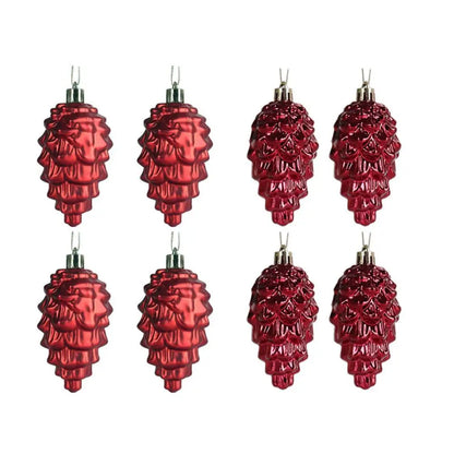 Decoração de Natal Lindo 8 Peças Pingentes de Pinha com Cordão Brilhante cor Brilhante