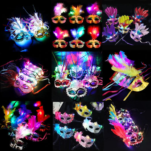 Máscara 10 peças de máscaras que brilham no escuro máscara tapa-olhos meia máscara