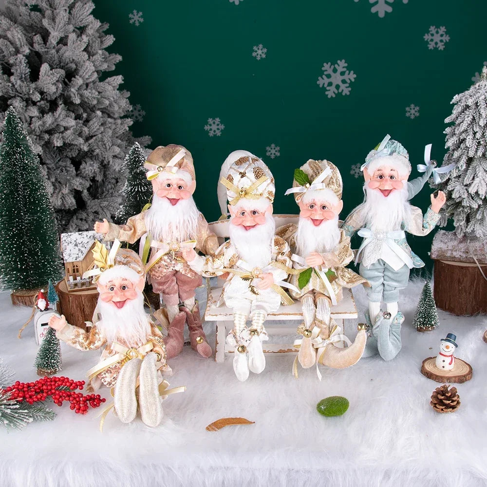 Enfeite Elfo Verde e Vermelho 45cm e 55cm Merita, Personagens Natalinos para Decoração