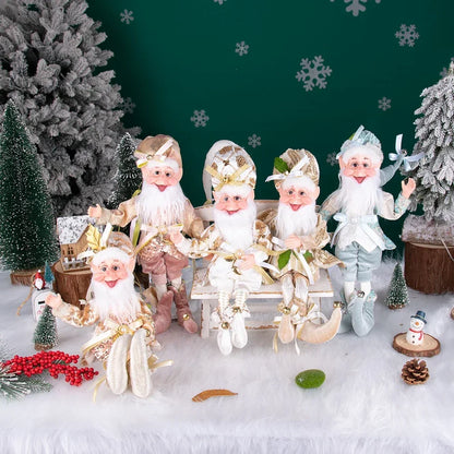 Enfeite Elfo Verde e Vermelho 45cm e 55cm Merita, Personagens Natalinos para Decoração
