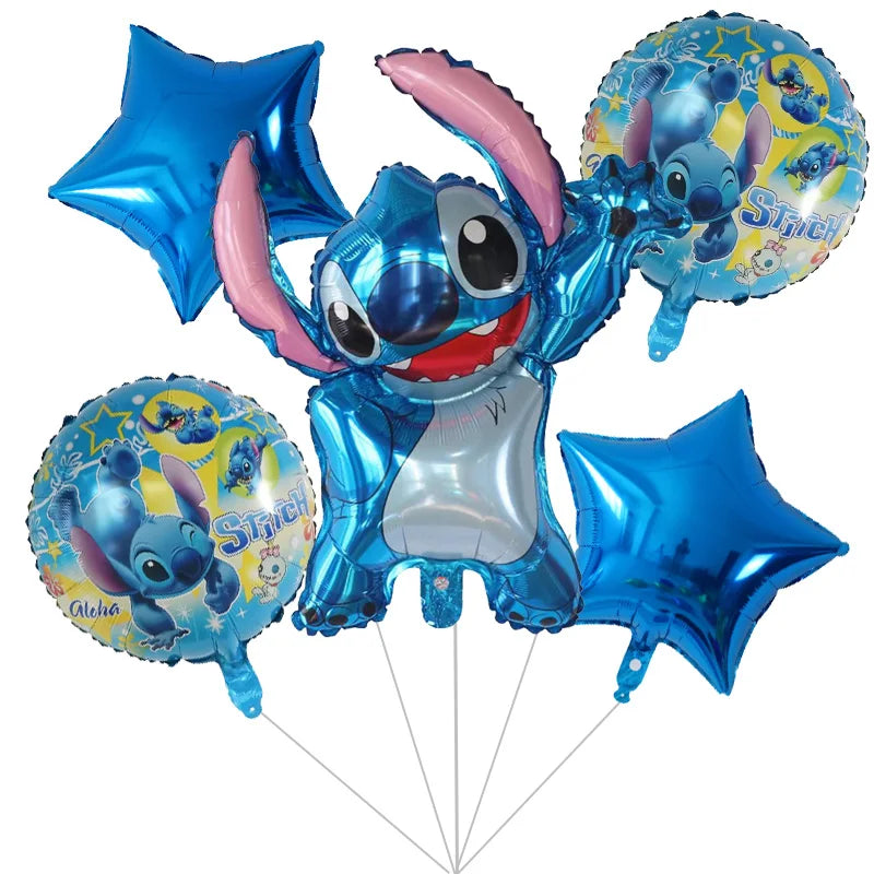 Balões de aniversário rosa e azul da Lilo e Stitch itens lilo & stitch personalizados