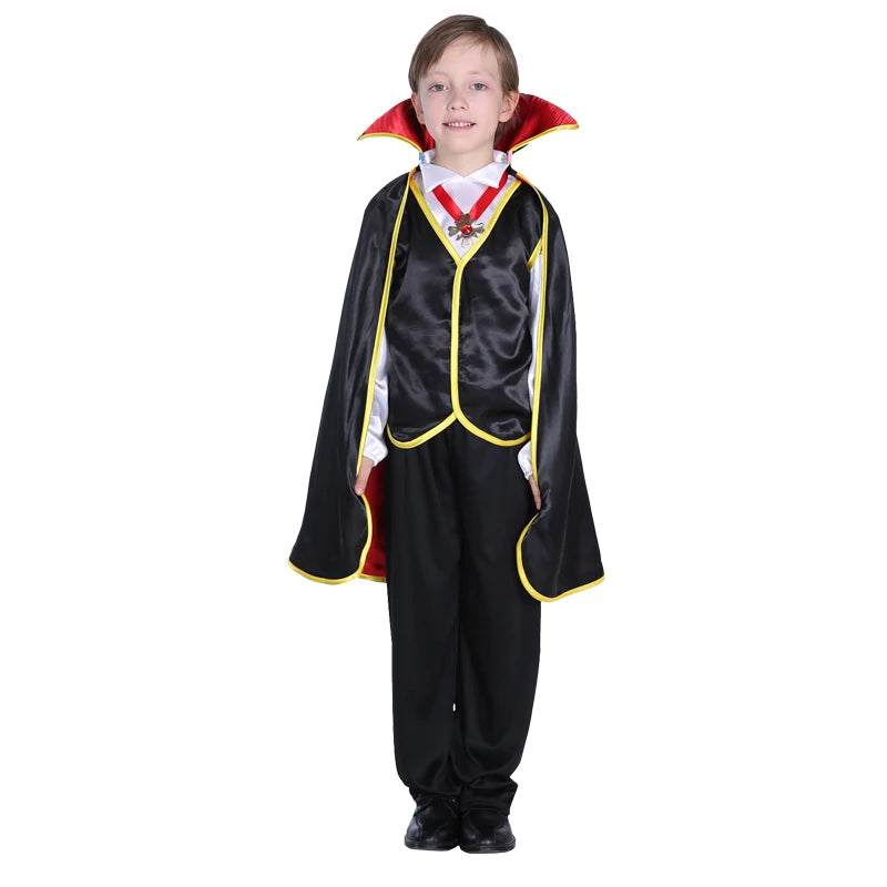 Fantasia Infantil Drácula Vampiro Halloween Cosplay + Capa