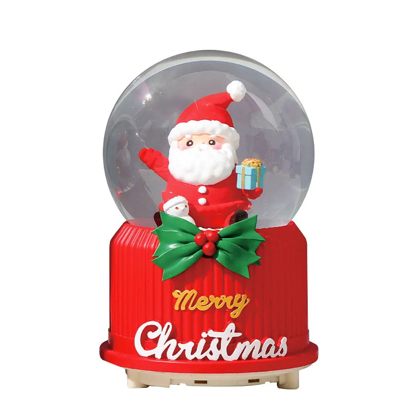 Globo de Neve de Natal, Bola de Cristal Iluminada, Enfeites de Bola de Vidro, Decorações