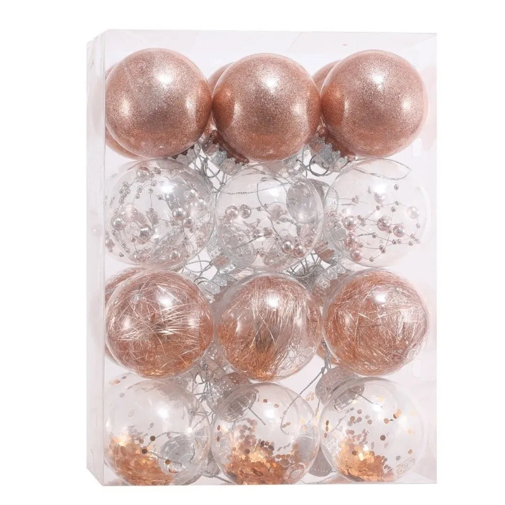kits de Bolas Natal Inquebráveis (Geralmente com 24 Unidades de 4 cm), Feitas de Plástico Resistente