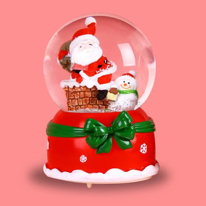 Globo de Neve de Natal, Bola de Cristal Iluminada, Enfeites de Bola de Vidro, Decorações