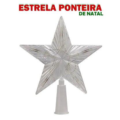 Estrela Ponteira Para Árvore Natal Led Colorido Pisca Pisca