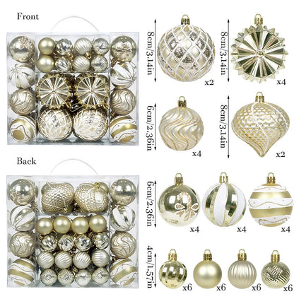 Bola de Natal 48 Peças de Enfeites de Bolas de Natal Criativos Vermelho Estilo Retrô