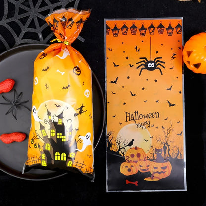 Sacos de celofane de Halloween, 50 unidades de sacos de doces de Halloween 50 peças