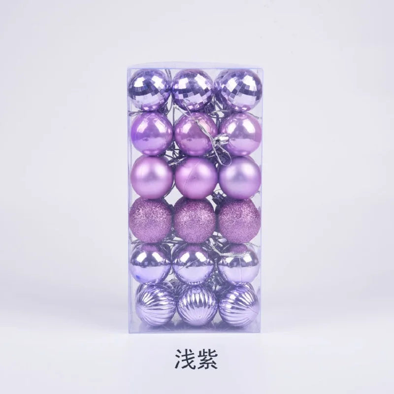 Bola de Natal conjunto de 36 peças de enfeite de árvore de Natal de 4 cm para aumentar