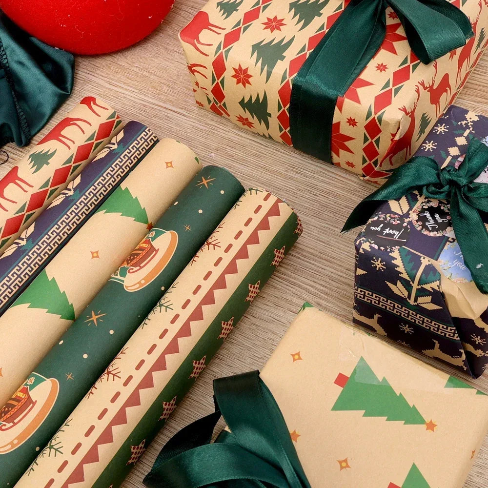Papel Kraft de Elementos de Natal/de Embrulho de Caixa de Presente Suprimentos Festas