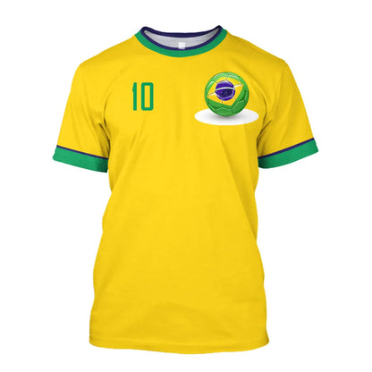 Camisa seleção brasileira Copa do Mundo Branco camiseta Brasil Adulto Masculina Feminina