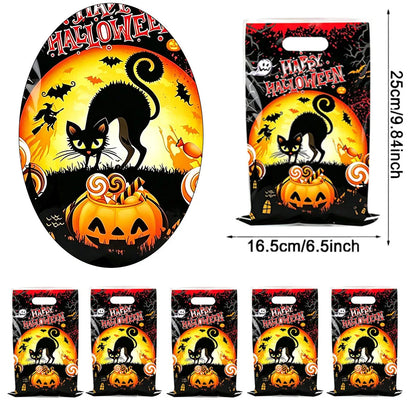 Sacolas Plásticas para Guloseimas e Presentes de Halloween, Sacolas de "Doces ou Travessuras"