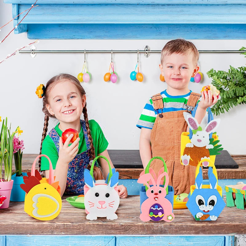 Festival páscoa criativo tecido cesta de tecido desenhos animados coelho páscoa ovo