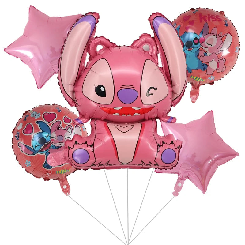 Balões de aniversário rosa e azul da Lilo e Stitch itens lilo & stitch personalizados