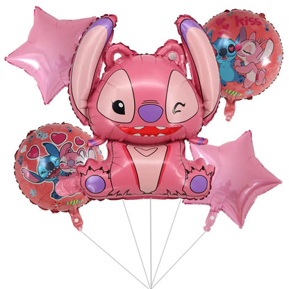 Balões de aniversário rosa e azul da Lilo e Stitch itens lilo & stitch personalizados