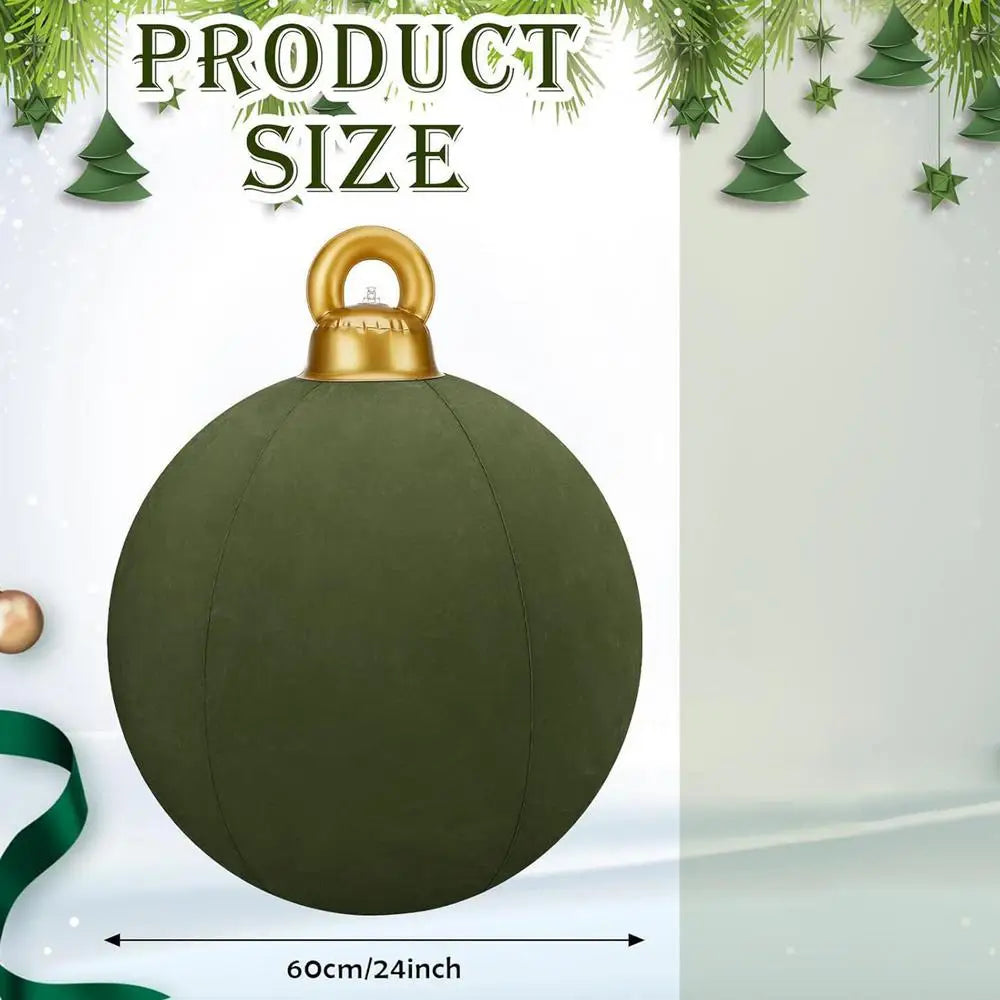 Bola de Natal Inflável Gigante de 60cm com Acabamento Aveludado, Bola Inflável Shoppings