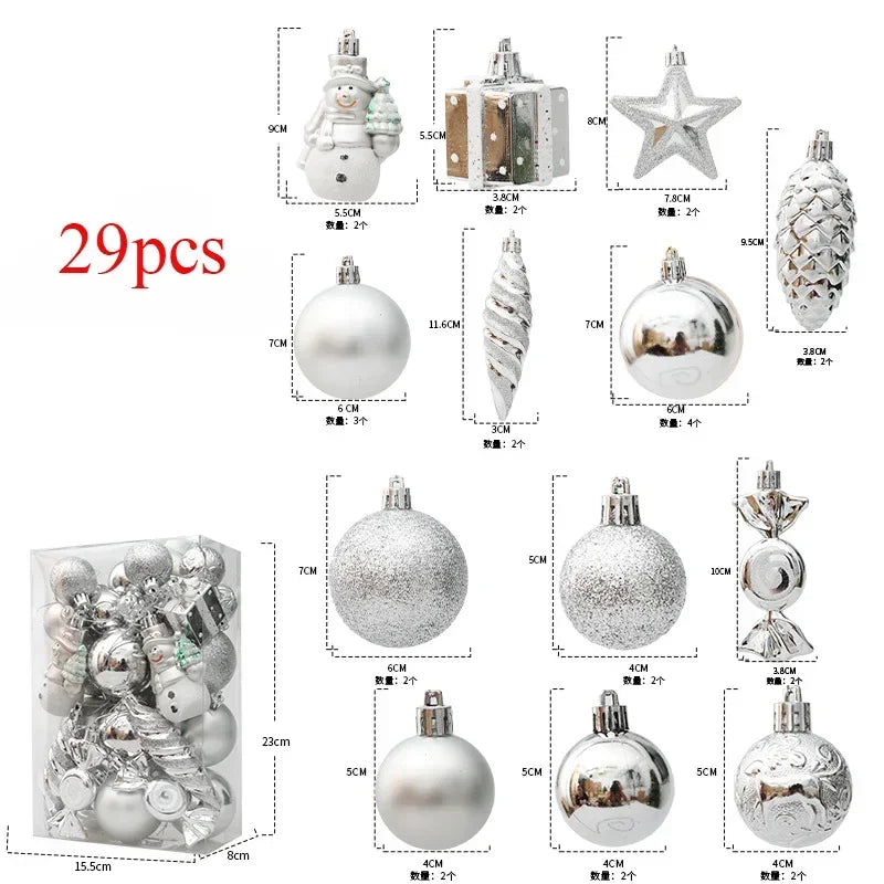 Bolas de natal Enfeites de Natal colorido inquebráveis, 50 peças, plástico, pendurar, Natal
