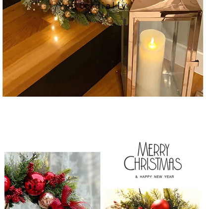 Guirlanda de outono de 50CM, elegante guirlanda de Natal champanhe dourado vermelho