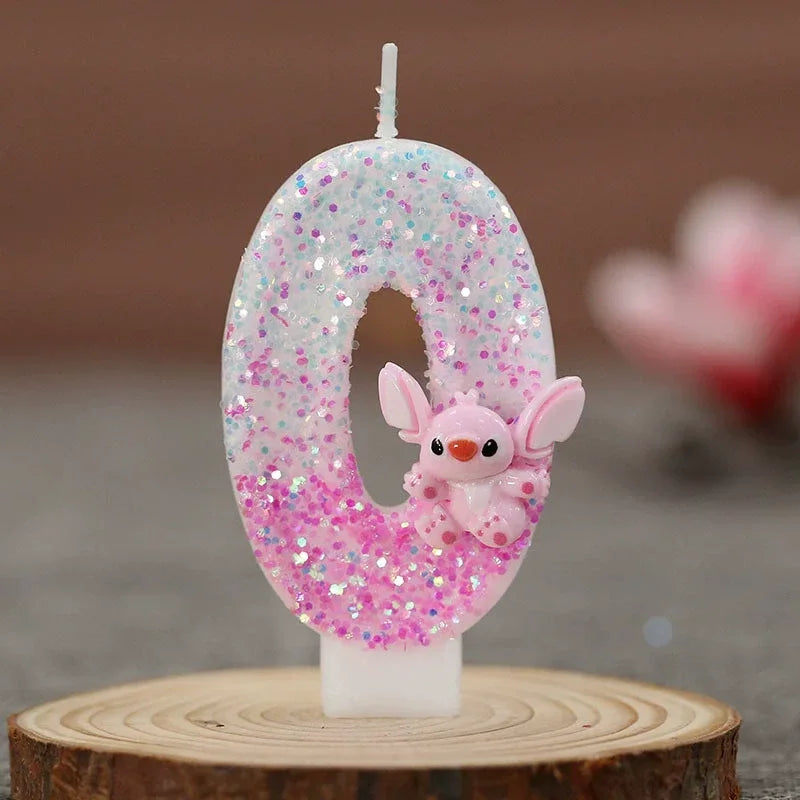 Vela Aniversário Stitch Em Biscuit Dois Digitos 1 A 9 Anos