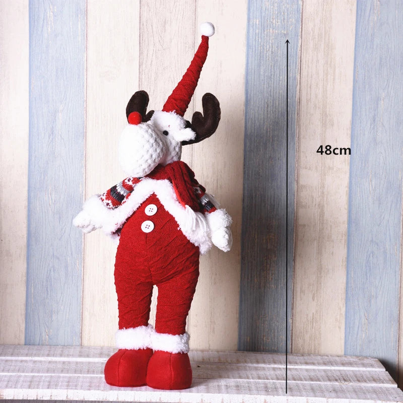Estatueta de veado em pé de rena em pé de Natal - Escultura de rena em pé de pelúcia
