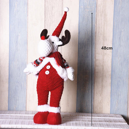 Estatueta de veado em pé de rena em pé de Natal - Escultura de rena em pé de pelúcia