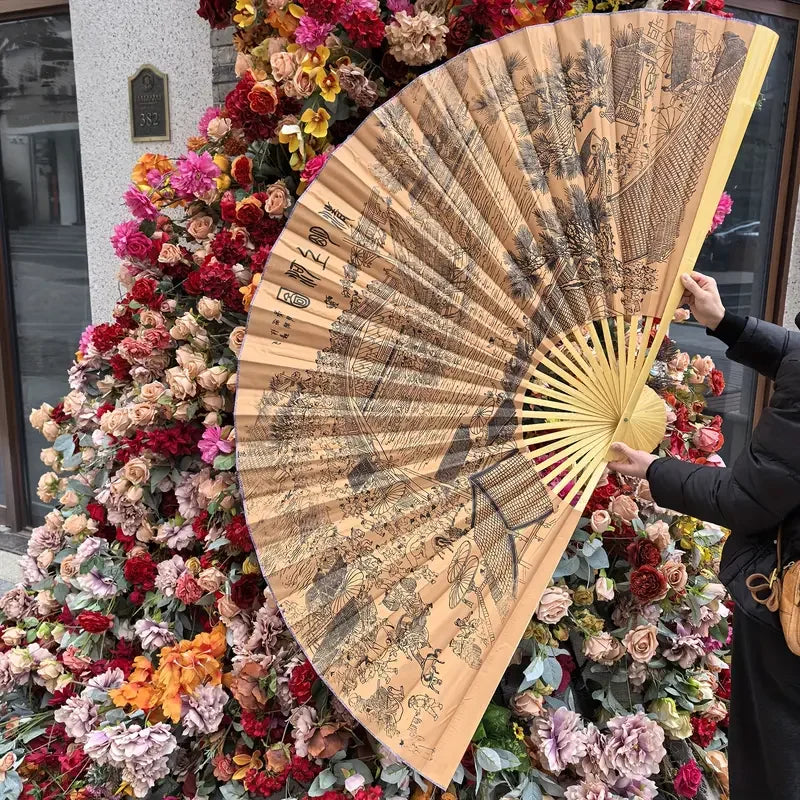 Leques mão dobrável desdobre, 63 Pol.160cm / 35.4 Pol.*90cm, Dobrável Cor Vermelho