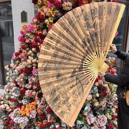 Leques mão dobrável desdobre, 63 Pol.160cm / 35.4 Pol.*90cm, Dobrável Cor Vermelho